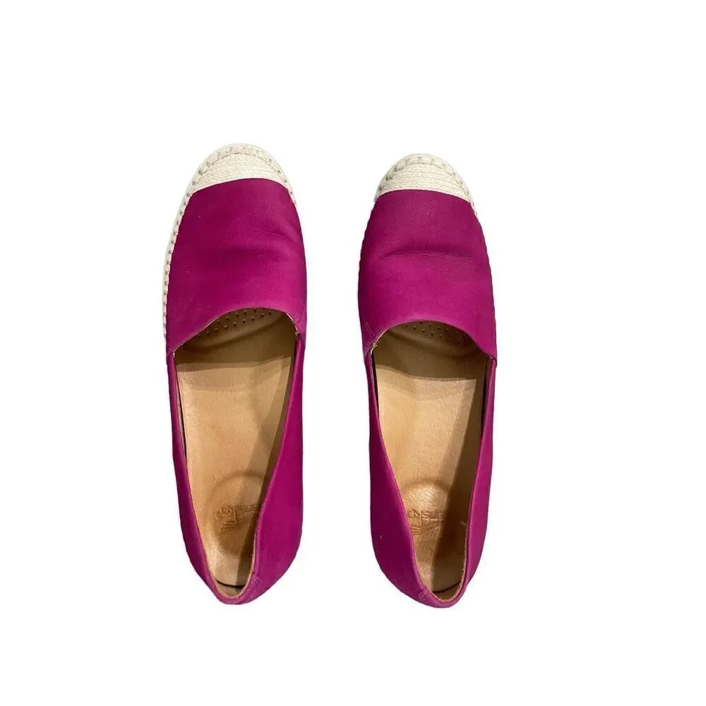 Dansko Womens Pink Leather Slip On Loafer Espadrille Flats Sandal Size 41